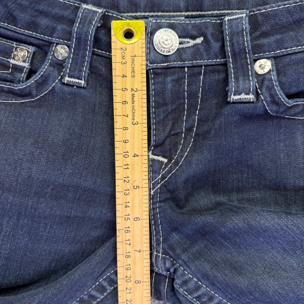 True Religion Womens Skinny Jeans Rhinestone‎ Back Pockets Dark Wash Size 29 - Picture 9 of 11